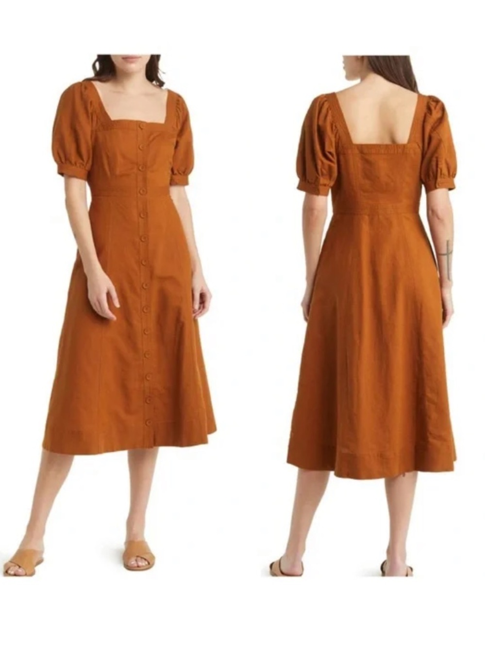 Madewell Brown Linen Dress- Size 4